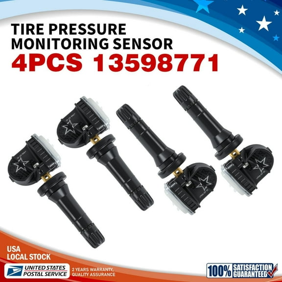 4-Pack HMCYCI TPMS Sensor, 315MHZ Tire Pressure Monitor System for GM| GMC | Chevy | Buick | Cadillac Replace#13598771,13598772,13586335,13581558,20923680