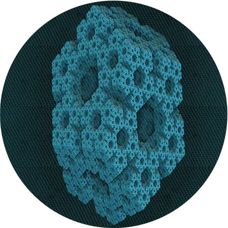 

Ahgly Company Indoor Round Patterned Dark Cyan Green Area Rugs 8 Round
