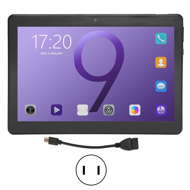 Tableta de 10,1 pulgadas 1920x1200IPS 2,4 5G WiFi de doble banda para Android11 4GB 64GB Cámara dual tableta de llamadas negra PC 100-240V