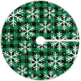 thumbnail image 1 of FMSHPON Christmas Snowflakes Buffalo Plaid Xmas Christmas Tree Skirt Stand Mat for Holiday Party Decoration Indoor Outdoor 48 inches, 1 of 6