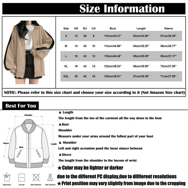Bust clearance jacket size