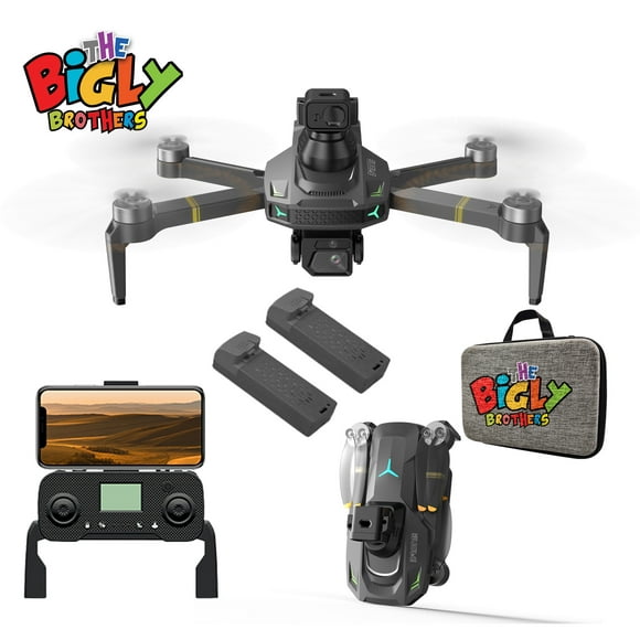 The Bigly Brothers E59 Mark III Delta Black Superior Edition, GPS Drone, 4k Camera, 1 Key Return Home, All Around Obstacle Avoidance, New Release, Carrying Case & 2 Batt Included