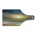 thumbnail image 1 of Seascape Cutting Board, Panorama of Sunset over Ocean Horizon and Sand Beach Fluffy Clouds in Sky, Decorative Tempered Glass Cutting and Serving Board, in 3 Sizes, by Ambesonne, 1 of 2