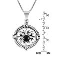 thumbnail image 5 of Wanderer’s Guide Sterling Silver Compass Black Onyx Inlaid Necklace, 5 of 6