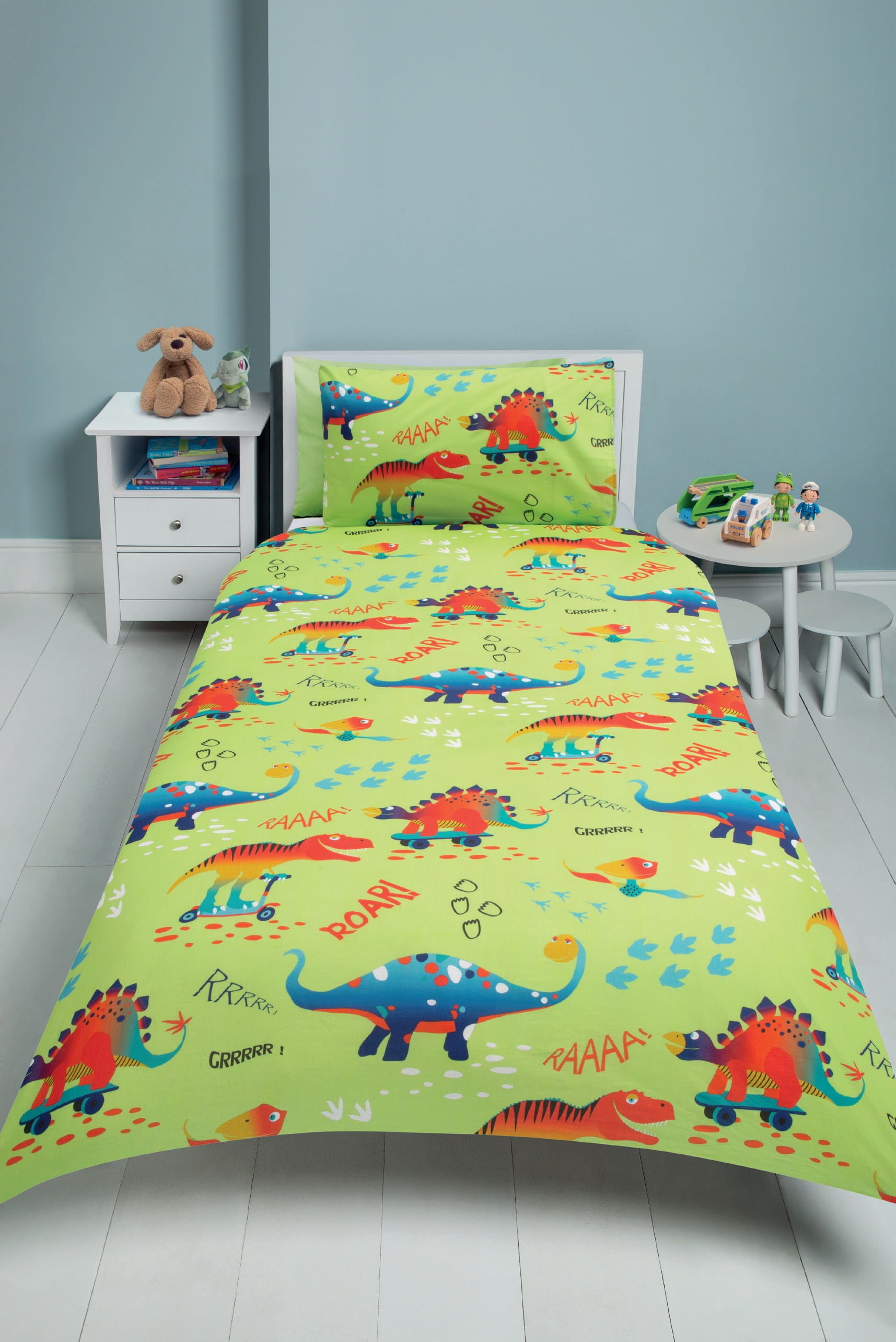 Kids Dinosaur Single Duvet Cover Set Boys