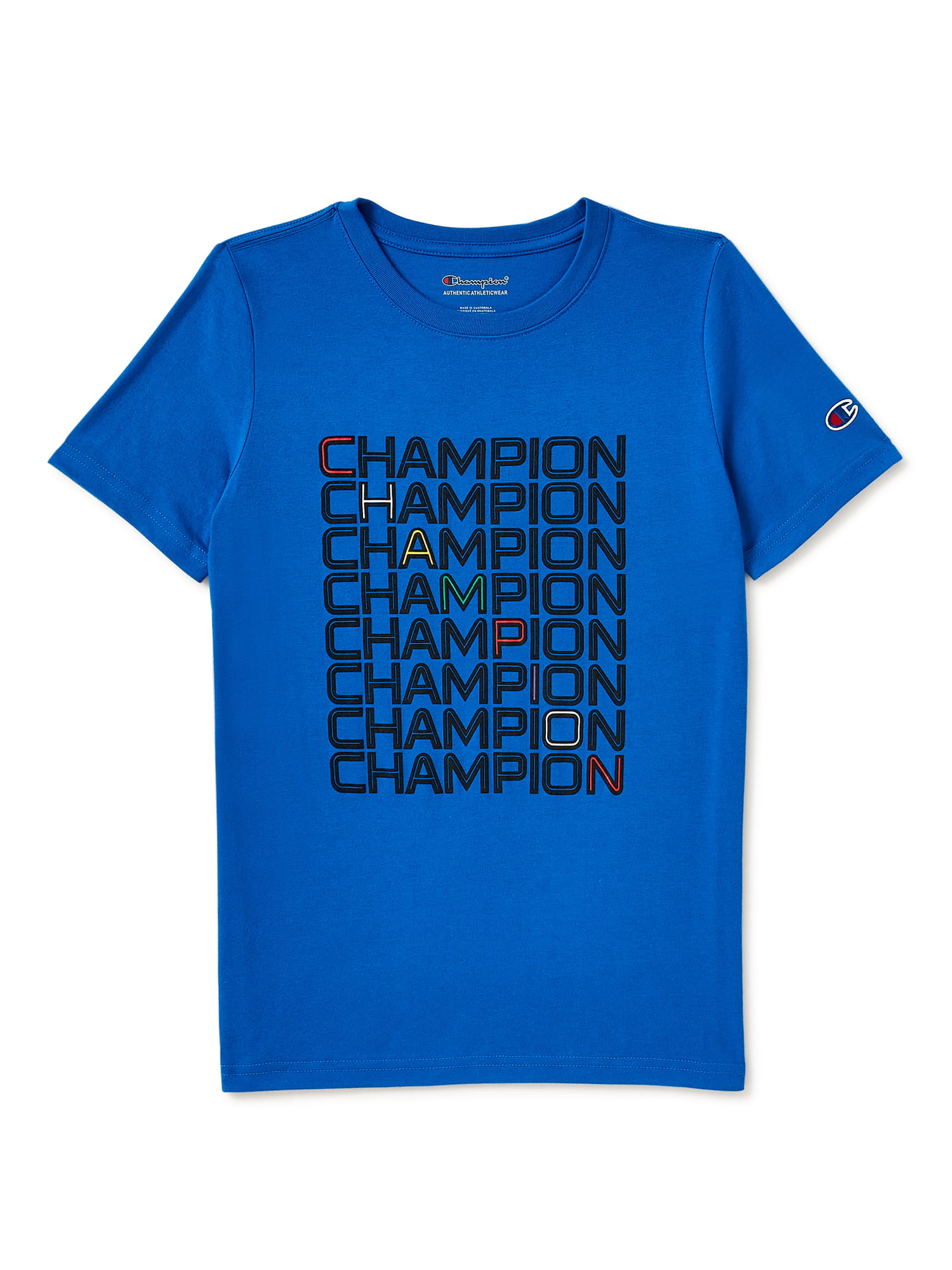 Champion Boys Fashion Logo Short Sleeve T-Shirt, Sizes 8-20 - Walmart.com