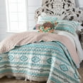 thumbnail image 2 of Phoenix Ruffle Turquoise Quilt Set, 2 of 6
