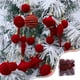 thumbnail image 1 of Juego de 24 bolas navideñas flocadas | Varios estilos y colores | Adornos de árbol de gamuza de 7 cm para el hogar y fiestas, 1 of 5