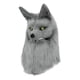 thumbnail image 4 of Sombrero de cabeza de animal, tocado de lobo de peluche realista, máscara de disfraz ligera para rol Gris, 4 of 9