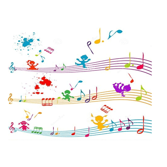 Rainbow Sheet Music Edible Icing Image Cake Topper, by Tnct.