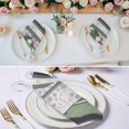thumbnail image 3 of Green Stripes Abstract Cloth Napkins, Geometric Spring Flowers Rustic Washable and Reusable Dinner Napkins Set of 8, Table Napkin for Kitchen Party Birthday Wedding Hotel Housewarming 20"x20", 3 of 9