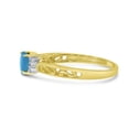 thumbnail image 4 of 10k Yellow Gold Oval Blue Topaz And Diamond Ring, 4 of 6
