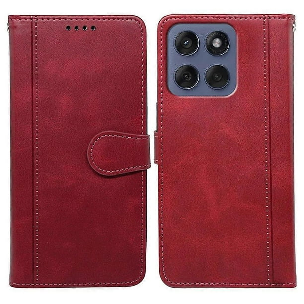 For Motorola Edge 60 Fusion 5G Case Calf Texture Leather Stand Book Style Phone Cover - Black