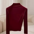 thumbnail image 7 of ABATAB Womens Turtleneck Velvet Top Long Sleeve Workout Casual Shirts Basic Velour Blouse Comfy Soft Clothes, 7 of 7