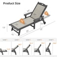 thumbnail image 6 of Dycanpo Chaise Lounge Chair Outdoor with Adjustable Backrest, Wheels for Backyard, Poolside, Gray, 6 of 8