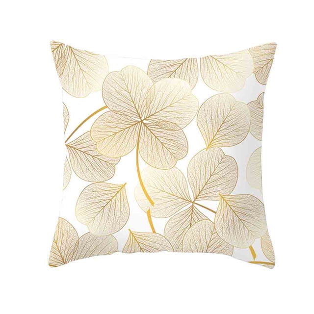 Jusqu'à 65 % de Rabais SMihono Housse en Polyester Imprimé Plante Dorée Housse de Coussin de Sofa Décoration Intérieure