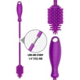 thumbnail image 7 of A-BRUSH 2 pcs set Silicone Bottle Brushes BPA Free - Bottle Washer FDA Approved - Long Handle Antibacterial Baby Bottle & Nipple Brush Ideal for Glass & Plastic Water Bottles (Green / Purple Set of 2), 7 of 7