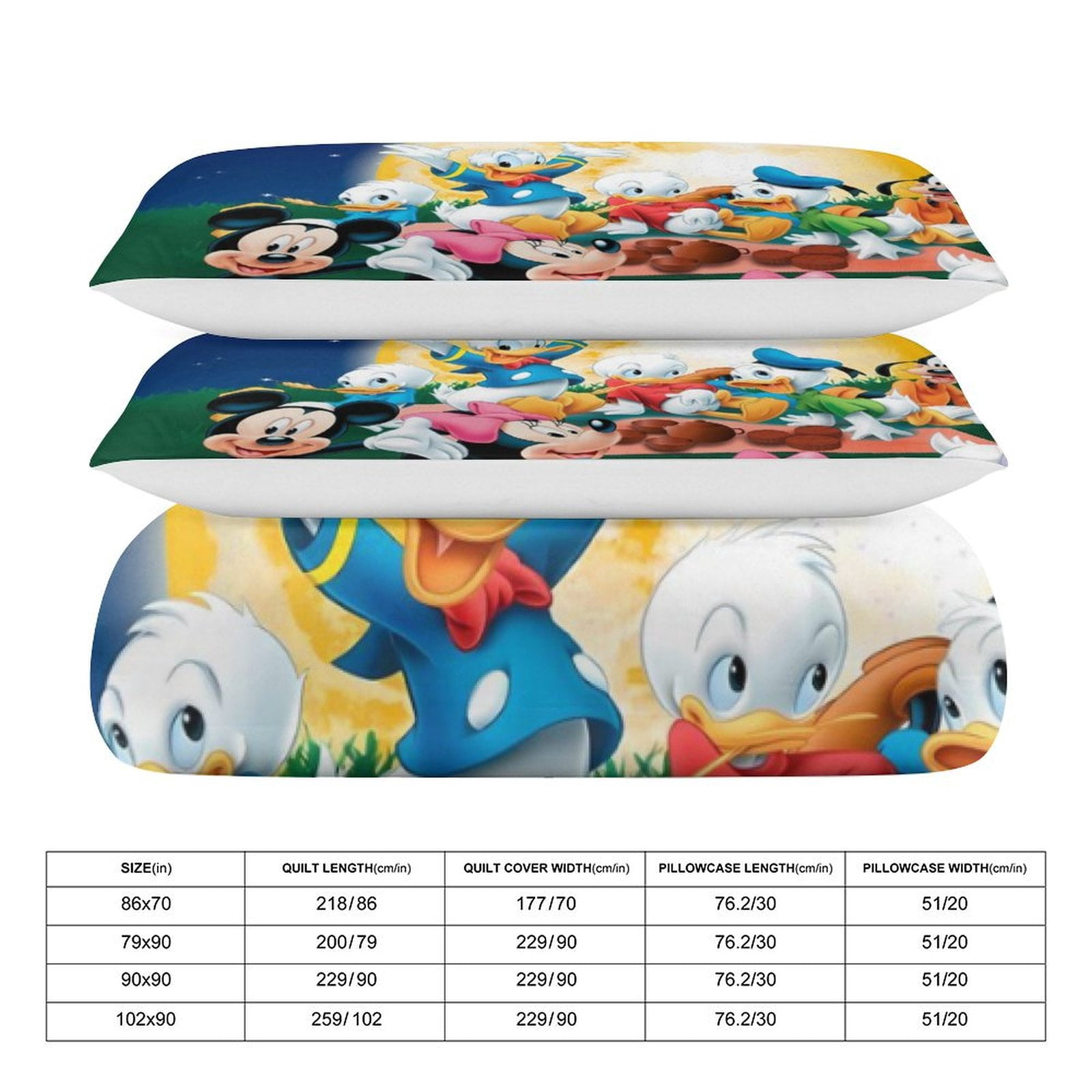 Cartoon Mouse 3-Piece Bedding Set, Printed Quilt Set Twin Size, Full Size,Queen Size,King Size,for Men Women Children Boy Girl Teen Kids (1 Duvet Cover, 2 Pillowcases) Bed Set 79"x90"