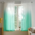 thumbnail image 3 of ZOPZO Ombre Semi Sheer Curtains for Bedroom Living Room, Aqua, 52W x 63L Inch, Rod Pocket Window Drapes, Set of 2 Panels, 3 of 7