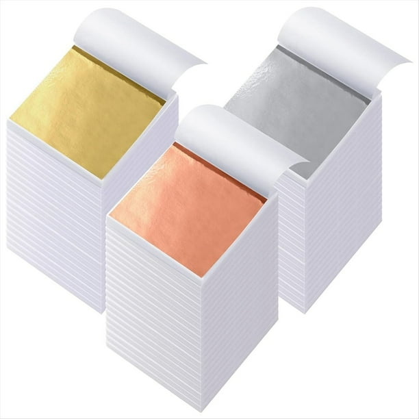 1200 Hojas de Hojas de , 3 Colores, Papel de Hoja de de Imitación, Hojas de Papel de para Decoración Artística, Manualidades, Uñas