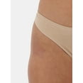 thumbnail image 3 of No Boundaries Women's Seamless Scoop Thong Panty, Sizes XS to XXXL, 3 of 4