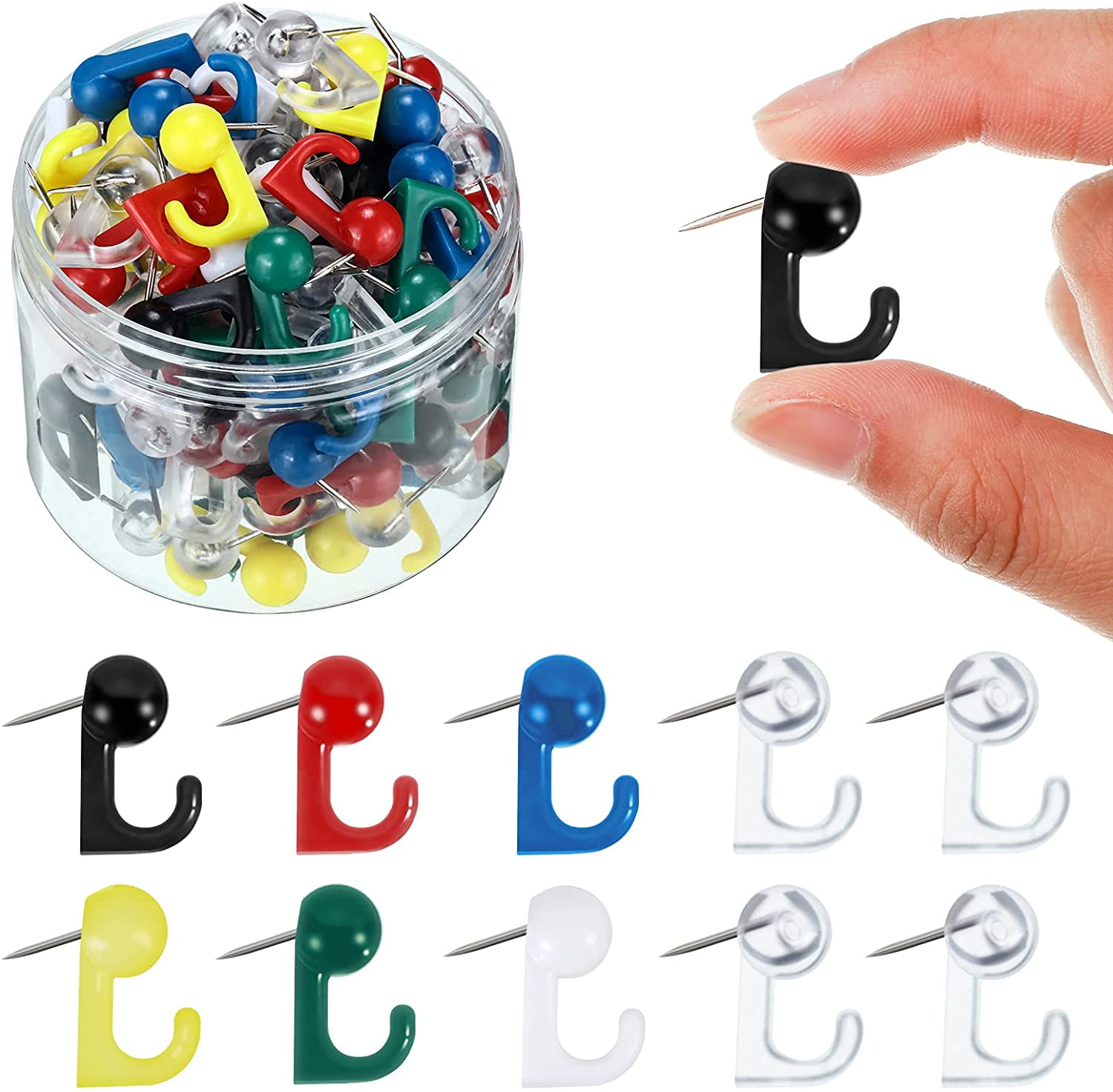 100 Pieces Push Pin Hooks Plastic Heads Pin Tacks Wall Push Pins   D9259f81 6f40 427d Bdb6 92c185af99dd.60cbc973a2dbed10faad3ed8ad87f2fb 