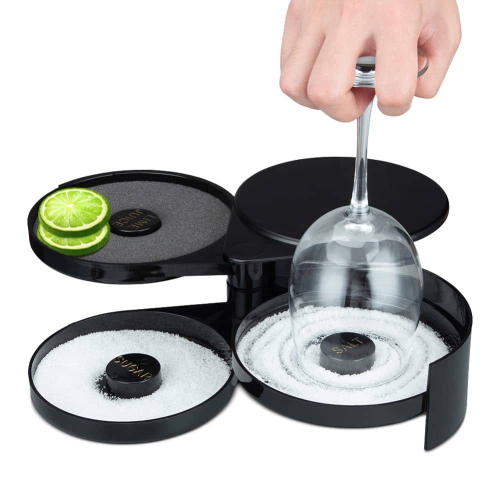 GymChoice 3 Tier Bar Glass Rimmer for Margarita and Cocktail,Sugar Salt