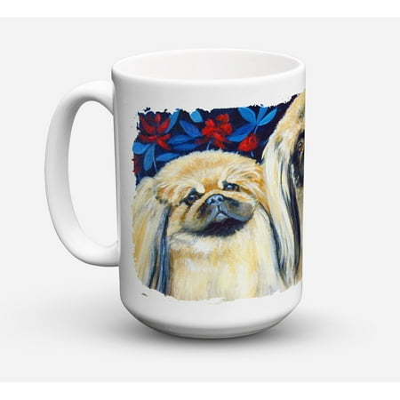 What a pair of Pekingese Dishwasher Safe Microwavable Ceramic Coffee Mug 15 ounce 7193CM15