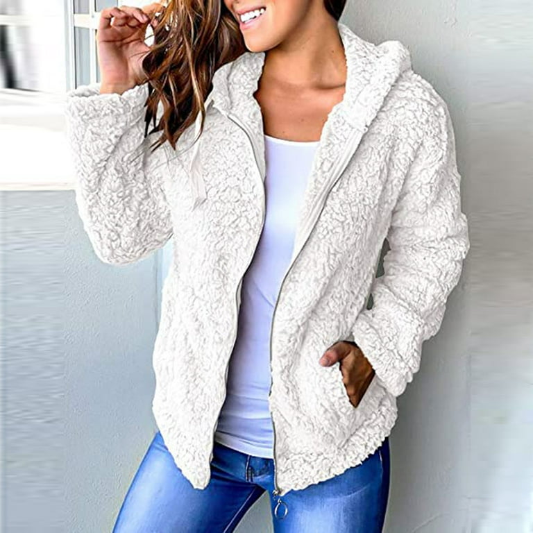 Womens Running Jacket with Pockets Womens Long Sleeve Jacket Zip Up Hooded Pockets Coat Tops Lb Jacket Curling Jacket Fuzzy Jacket Women Jacket Womens