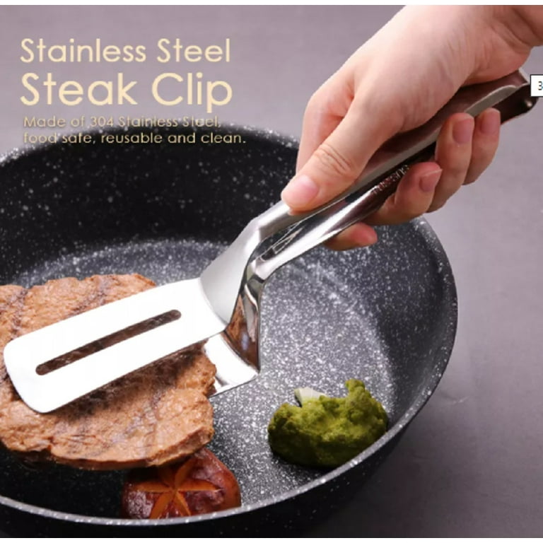 Cooking Tongs BBQ Thongs Stainless Steel Food Clip Steak Bread Clamp  Kitchen Frying Oil Cooking Filter
