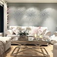 thumbnail image 5 of KY Set Silver Metal Jeweled Wall Art Bling Crystal Home Décor Sun Burst Rhinestone Wall Hanging Diamond Accents, 5 of 31