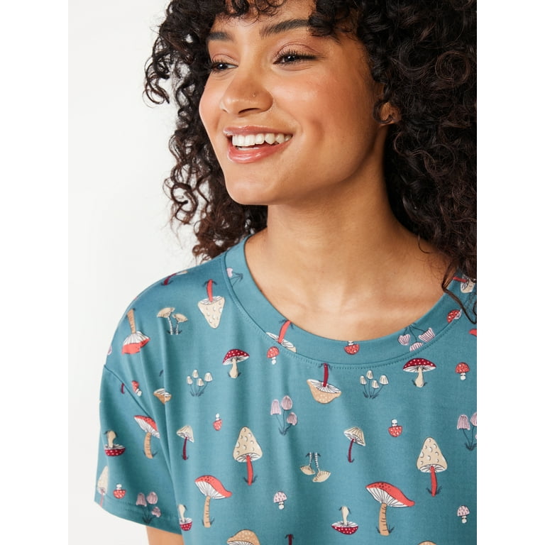 Joyspun Women's Print Sleepshirt with Pockets, 2-Pack, Sizes S/M to 2X/3X 