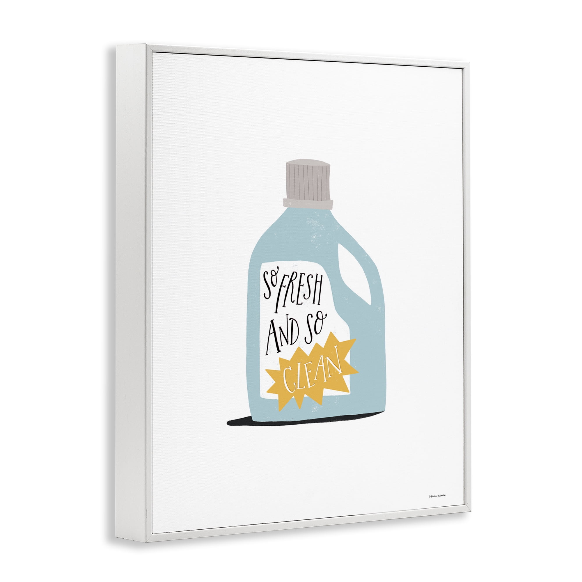Stupell Industries So Fresh & Clean Laundry Typography Painting White Framed Art Print Wall Art, 24 x 30