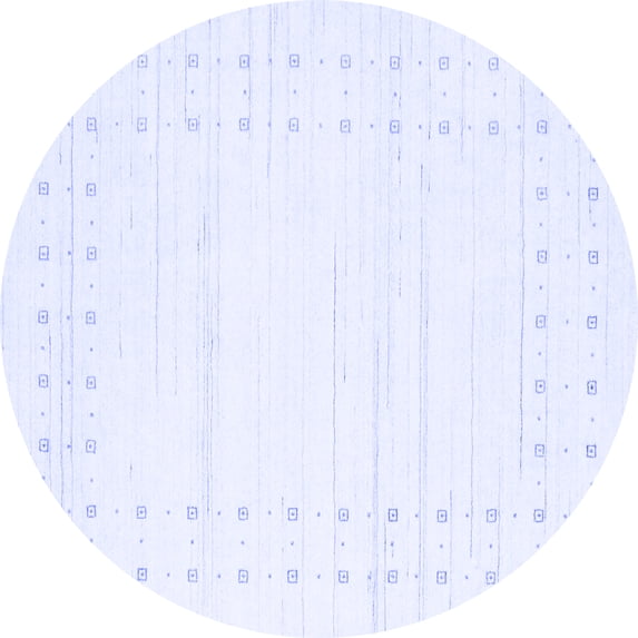 Ahgly Company Indoor Round Solid Blue Modern Area Rugs, 7' Round