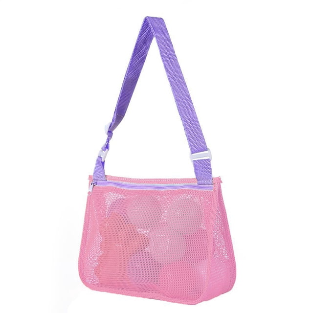 Bolsa de almacenamiento de juguetes para niños, bolsa de playa de viaje, bolsa de red de playa con perspectiva hueca, bolso de hombro