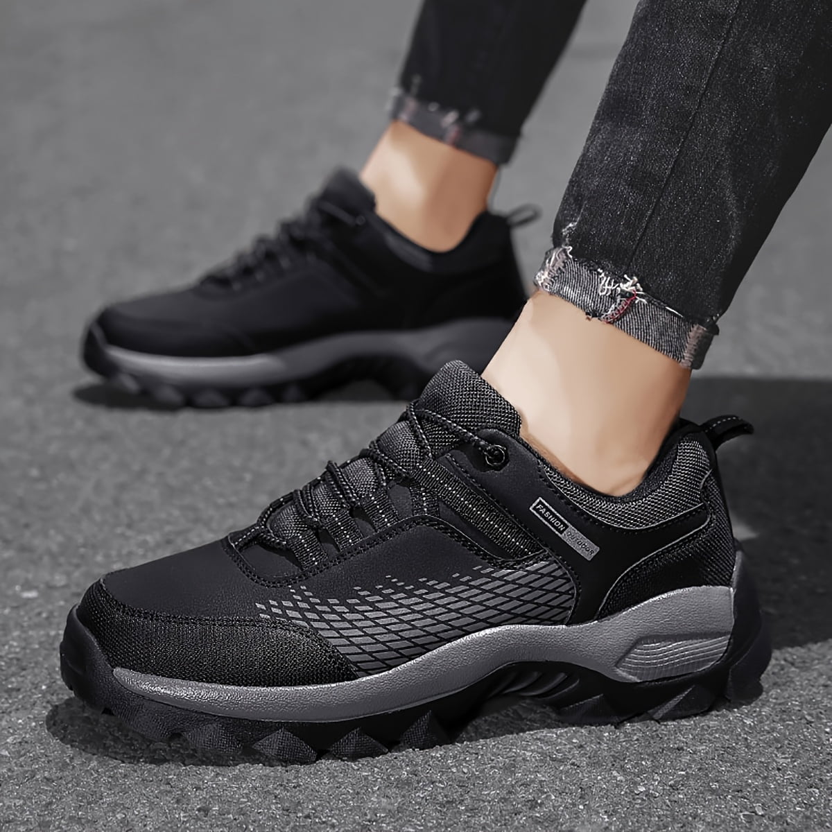 Men's Outdoor Casual Sneakers, Hiking Boots,  Large Size Comfortable Men's Casual Sneakers Trail Running Shoes,