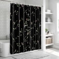 thumbnail image 6 of Sparrow Bathroom Shower Curtains with 12 Hooks Polyester Waterproof Shower Curtain for Stalls and Bathtubs Spring Birds on The Branches Vintage Country Black Decorative Bathroom Curtain 54x78 Inches, 6 of 8