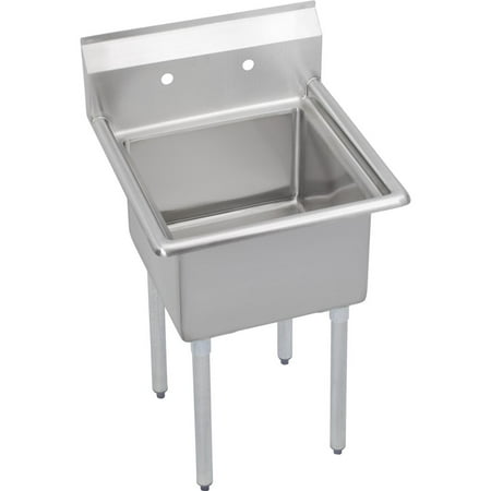 Elkay SE1C18X18-0X Dependabilt 23 x 23-13/16 x 43-3/4 Shallow Scullery Sink, No Drainboard, 2 Holes, 18-Gauge Stainless