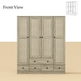 thumbnail image 3 of KULAGAGA 4 Door Rattan Bedroom Armoire with Drawers and Hanging Rod, Beige, 3 of 7