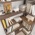 thumbnail image 4 of Leumius 5 Tier Freestanding Bookshelf,Wooden L-Shaped Corner Bookcase with Anti-drop Panel and Anti Tipping Device, Display shelf Open Storage,Dark Brown, 4 of 21