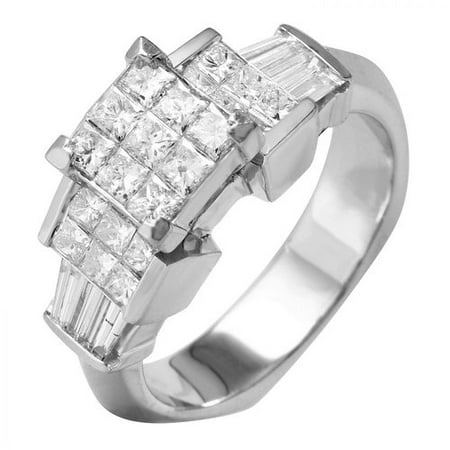 Ladies 1.72 Carat Diamond 14K White Gold Ring