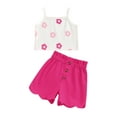 thumbnail image 2 of Musuos Toddler Girl 2Pcs Summer Outfits 6M 12M 18M 24M 3Y 4Y Sleeveless Floral Print Tank Tops + Button Shorts Set Infant Clothes, 2 of 8