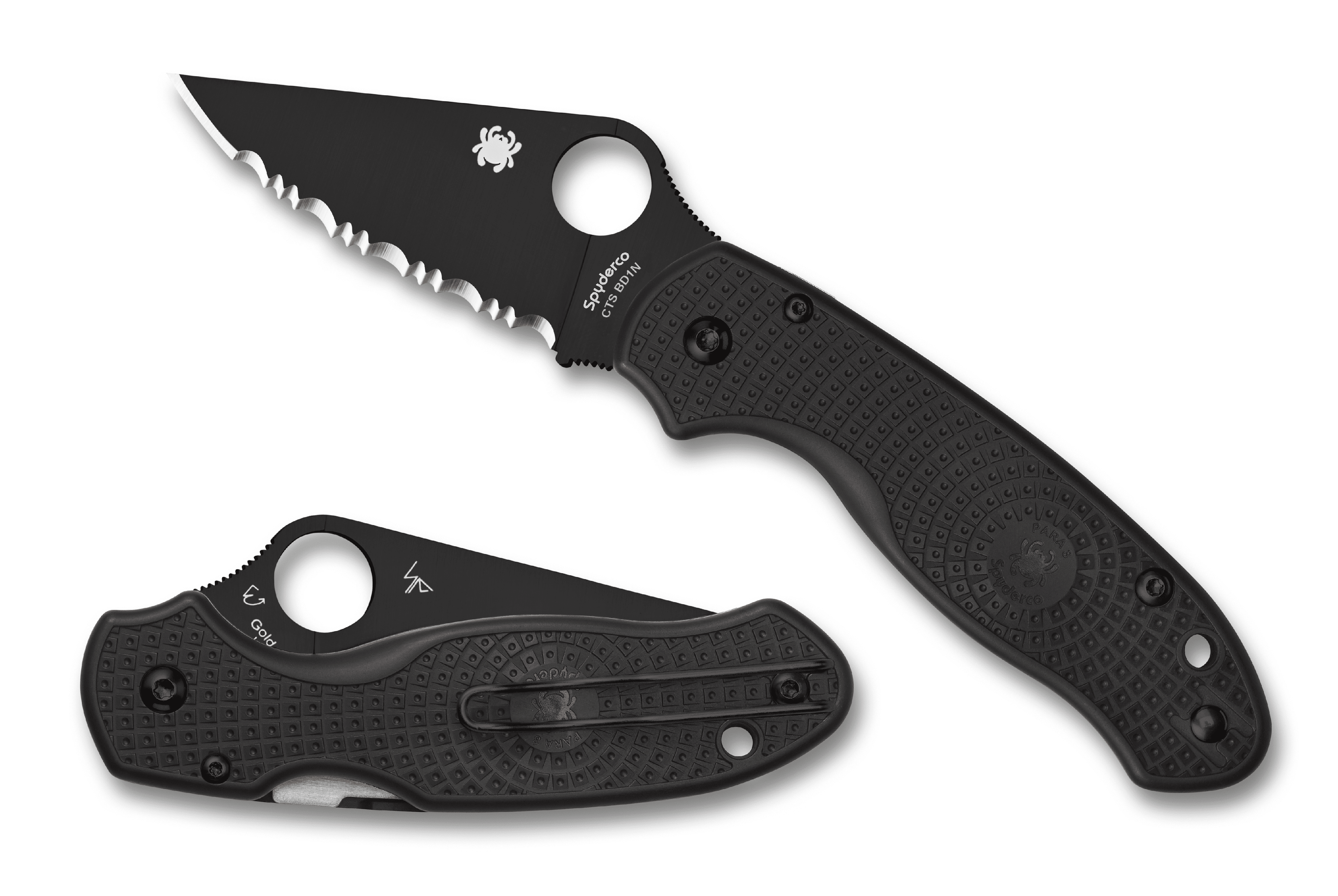 Spyderco Black FiberglassReinforced Nylon FRN Para 3 Compression Lock