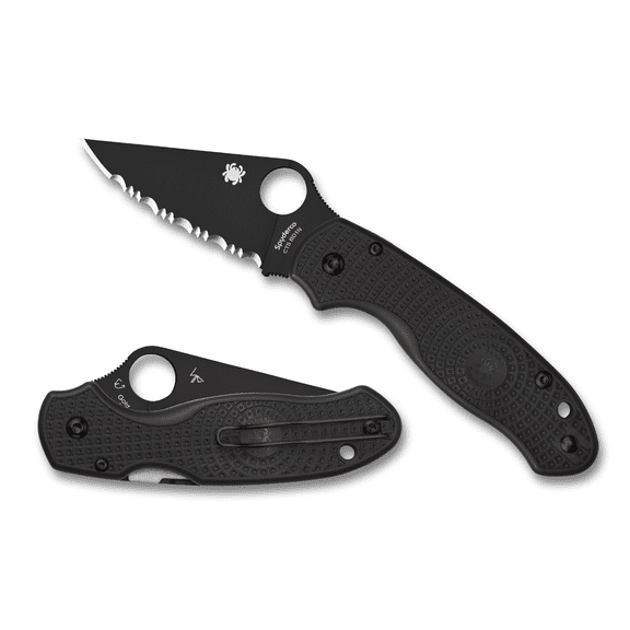 Spyderco Black Fiberglass-Reinforced Nylon FRN Para 3 Compression Lock BD1N Stainless Knife