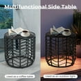thumbnail image 6 of GRANDPATIO Outdoor Modern Boho Style Wave Wicker End Tables,Built-in Solar Lights, Black (Set of 2), 6 of 9