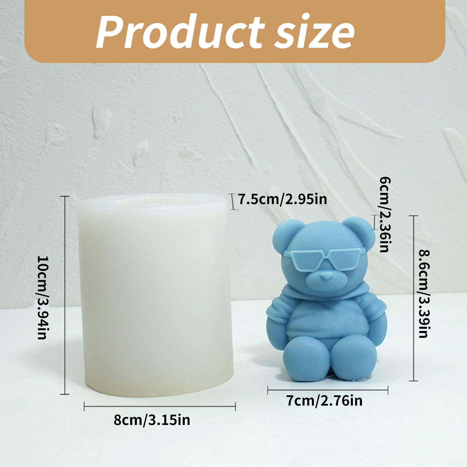 Bear Shaped Silicone Molds for Soap Table Ornaments Gypsum Decorations, Epoxy Resin Silicone Molds