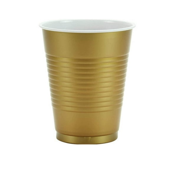 Disposable 9oz Gold Plastic Cups: 8CT