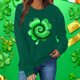 thumbnail image 5 of Xuyuer St. Patrick's Day Women's Printed Sweatshirt Long Sleeve Crewneck Casual Loose Vintage Graphic Pullover Tops, 5 of 7
