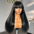 thumbnail image 4 of LUVME Breathable Cap Yaki Straight Ultra Natural Minimalist Lace Long Wig with Bangs, 4 of 6