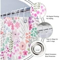 thumbnail image 4 of Small Stall Rv Narrow Shower Curtain for Bathroom Decor 36Wx72H Purple Floral Stand Up Single Half Flowers Colorful Art Printed Fabric Polyester Waterproof 12 Pack Plastic Hook, 4 of 6